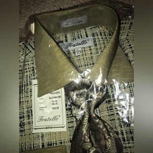 Fratello Men’s French Cuff Dress Shirt Brand New With Tag Size 15 1/2”, 33-34